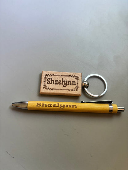Custom Engraved Wooden Keychain